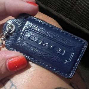 Coach Dark Blue Leather hang tag